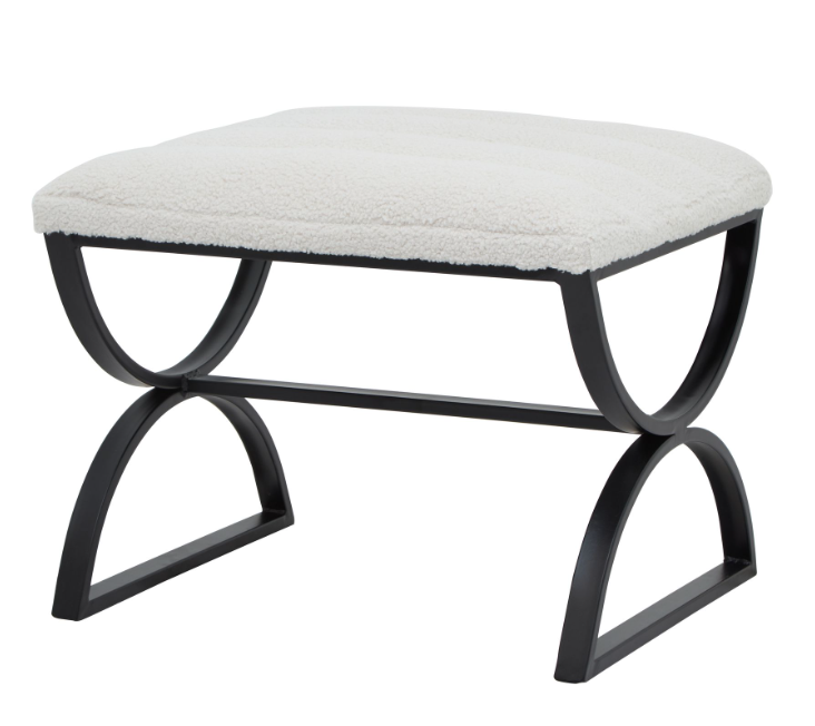 Ribbed Arch Foot Stool in Ivory