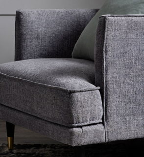 Hampton Arm Chair in Charcoal Grey