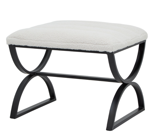 Ribbed Arch Foot Stool in Ivory