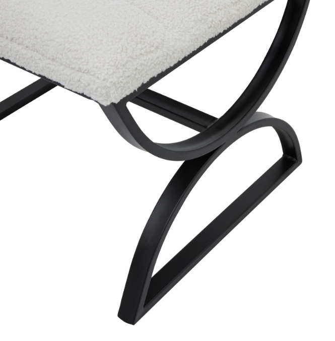 Ribbed Arch Foot Stool in Ivory