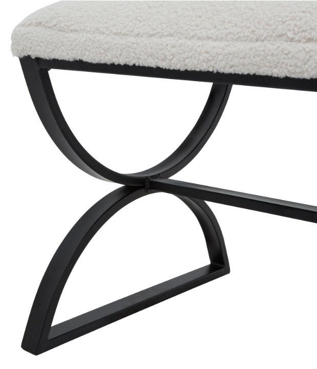Ribbed Arch Foot Stool in Ivory
