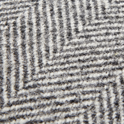 Pure Wool Herringbone Cushion in Grey